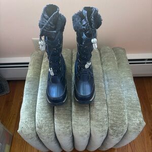Kids Navy Winter Boots